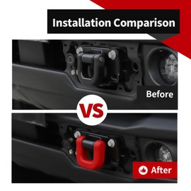 Voodonala for Ford Bronco 2021-2024 Front Tow Hook Cover Car Tow Hooks Protector Compatible with Bronco 2021-2024(for OEM Flip-up Towing Hook,Red,2pcs,ABS)