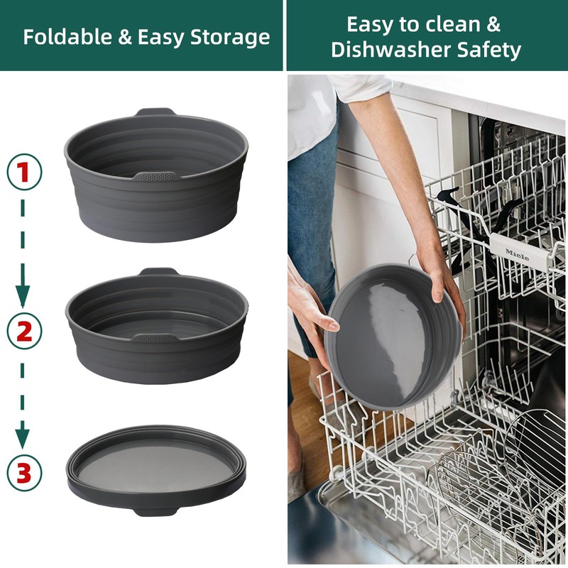 Slow Cooker Liners, Foldable Reusable Silicone Cooking Liners Compatible with