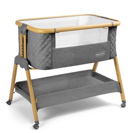 3 in 1 Baby Bassinet with Wheels, Portable Bedside Sleeper for Baby with 7 Adjustable Heights and Foam Mattress, Baby Bedside Crib for Newborns and Infants with Storage Basket, Carry Bag Included