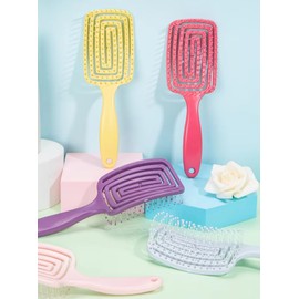 Anti Pull Hair Brush Detangling No Pull for Wet or Dry Hair for All Hair Types Men, Women and Kids (Yellow)