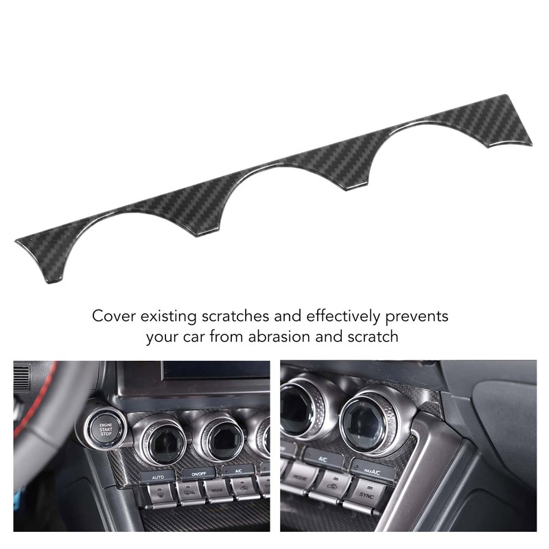 Car Air Conditioning Knob Panel Frame Trim Carbon Pattern Smooth