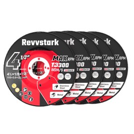 Revvstark 5 Pack Grinding Wheels 4-1/2 Inch, Grinder Wheel for General Purpose Metal & Stainless Steel, Aluminum Oxide Grinding Disc 4 1/2 for Angle Grinder, Depressed Center 4.5" * 1/4" * 7/8"