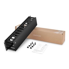 FS Horizontal Single Sided Manager, 1RU, Finger Duct with Cover, 3.43 in. Depth