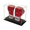 Clear Acrylic Boxing Glove Display Case, UV Protection, Black Base,