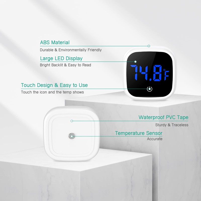 ORIA Aquarium Thermometer, Pack of 2 Mini Digital Aquarium Thermometer