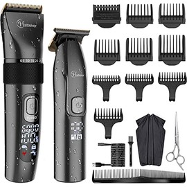 Hatteker Profi Haarschneidemaschine Set Haarschneider Pflegesets Barttrimmer Bartschneider Herren T-f√∂rmiger Trimmerkopf T-blade Trimmer Pr√§zisionstrimmer IPX7 Wasserdicht