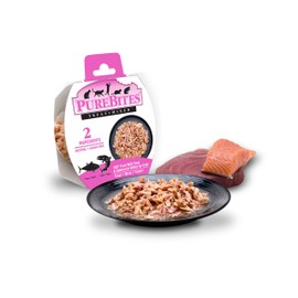 Purebites Mixers Wild Skipjack Tuna & Wild Alaskan Salmon In Water For Cats, 1.76 Oz. / 50 G, Case Of 12