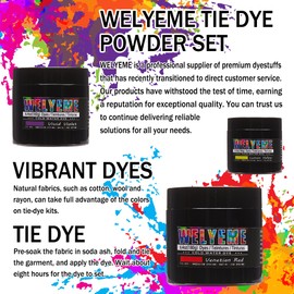 WELYEME Cold Water Dye Red, Tie Dye Powder, Fabric Dye Powder for Clothes
