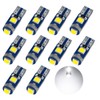 T5 LED White Meter/Panel/Air Conditioning Sphere, Diffusing, 3030SMD, 3 Rows, High Brightness, 12V, For Car, Motorcycle, LED Bulb, Dashboard, Meter, Instrument Panel, Air Conditioner Panel Room (Set of 10)