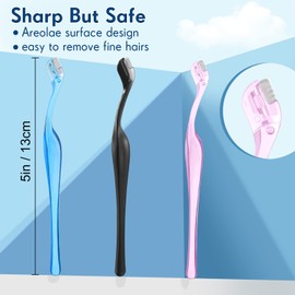 6Pcs Eyebrow Razor Mini Eyebrow Razor Trimmer Female Face Shaver Lip Hair Remover with Precision Cover Small Shaver for Women Makeup Face Care Tools(Blue, Pink, Black)