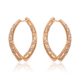 XUPING Huggie Earrings for Women Simple 18k Gold Plated Teardrop Hoop Earrings Cubic Zirconia Design Earrings Jewelry Gifts