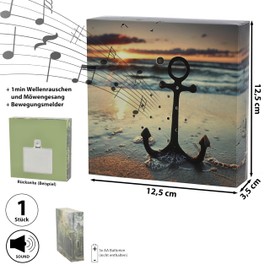 Soundbox 'Anchor' Motion Sensor | 12 x 12 x 3.5 cm Cardboard Plastic | Wave Noise Volume Adjustable (1 x Soundbox Anchor)