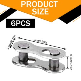 MIRKUZI Bicycle Chains, 6 Pieces (3 Pairs) 12 Speed Bicycle Chain Connectors, 12 Speed Bicycle Chain Connectors, Stainless Steel Chainrings, Easy to Remove, Durable and Reusable