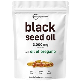Micro Ingredients Black Seed Oil 3,000mg with Oregano Oil – 240 Softgels