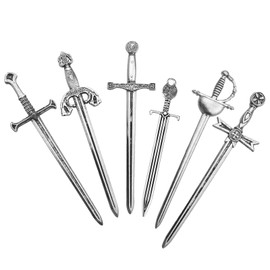 12 PCS Sword Bookmark Set - Metal Mini Swords Charms for Men, DIY Necklace Sword Keychain & Reading Accessories, Vintage Antique Gift for Book Lovers