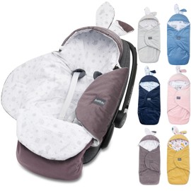 Premium Swaddling Blanket Baby Seat Baby First Equipment Made of Cotton for Car Seat, Cuddly Blanket for Prams with Footmuff Suitable for Maxi-Cosi, Römer, Cybex - Toffi