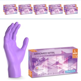 ARNOMED Disposable Gloves, Purple, L, Nitrile Gloves, Powder-Free, Protective Gloves, Nitrile Gloves, XS, S, M, L, XL, Pack of 1000