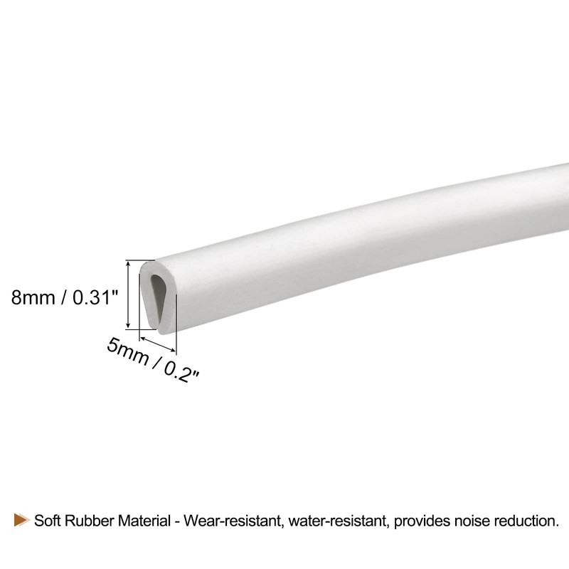 uxcell U Channel Edge Trim, 6.5ft Length Rubber Guard Seal