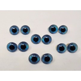 Zim's 6 pair VTG Zims Blue Cut Iris Owl Eyes 18mm Plastic Safety Amigurumi Craft Doll