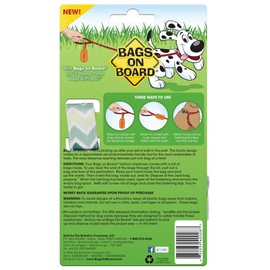Bags on Board Dog Poop Bags Dispenser with 14 Refill Bags | Attaches to Most Leashes