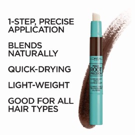 L'Oreal Paris Magic Root Precision Temporary Gray Hair Color Concealer Brush, 4 Dark Brown, 0.05 fl; oz.