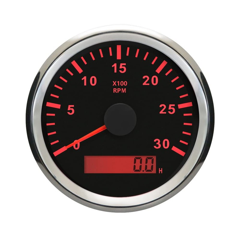 ELING Universal Tachometer RPM REV Counter RPM with Hour Meter