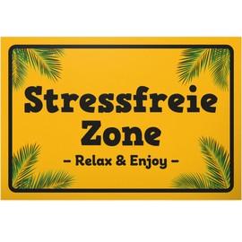 DankeDir! Stress-free Zone Relax, 30 x 20 cm Door Sign, Birthday Gift, Wall Decoration, Rest Area Saying Sign, Gift Idea Decoration, Party Decoration, Colleagues, Friends, Gift Party
