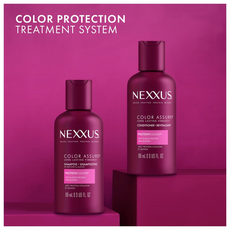 Nexxus Shampoo, Color Assure, Travel-Size 3-Pack – Replenishes and Extends