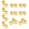 10-Pack GUOFIS 1/2Inch Push-fit Combo Fittings-4PCS Coupling+4PCS Elbow+2PCS Tee, Push