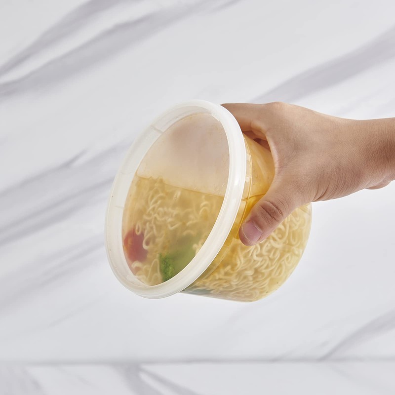 Jaluxing 16 oz. Plastic Deli Containers With Lids, 48 Sets