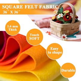 Burgundy Felt Fabric 36" X 36"(1 Square Yard), 1.6mm Thick Soft and Durable Flexible Craft Felt by The Yard for Sewing DIY Art Craft Project Decorations