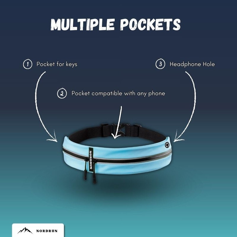 Nordrun Slim Running Belt Bag, blue