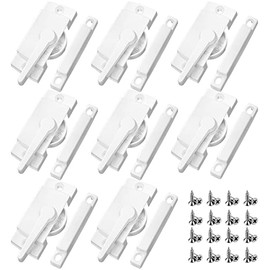 Cam Action Window Sash Locks and Keeper, White Window Locks Sliding Window Parts and Hardware Latch Lock for Double Hung, Window Vertical and Horizontal Sliding Windows Security (8 Pack)