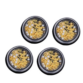 FOMIYES Nail Charms Nail Art Silver Pearl Moon Nail Charms for Women Salon Nail Decorations