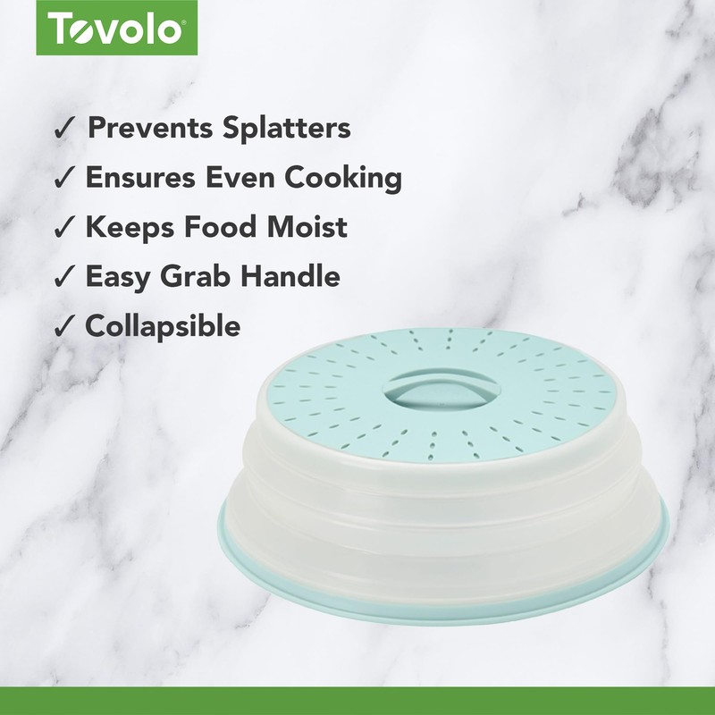 Tovolo Microwave Splatter Cover for Food Medium Blue Haze Dishwasher