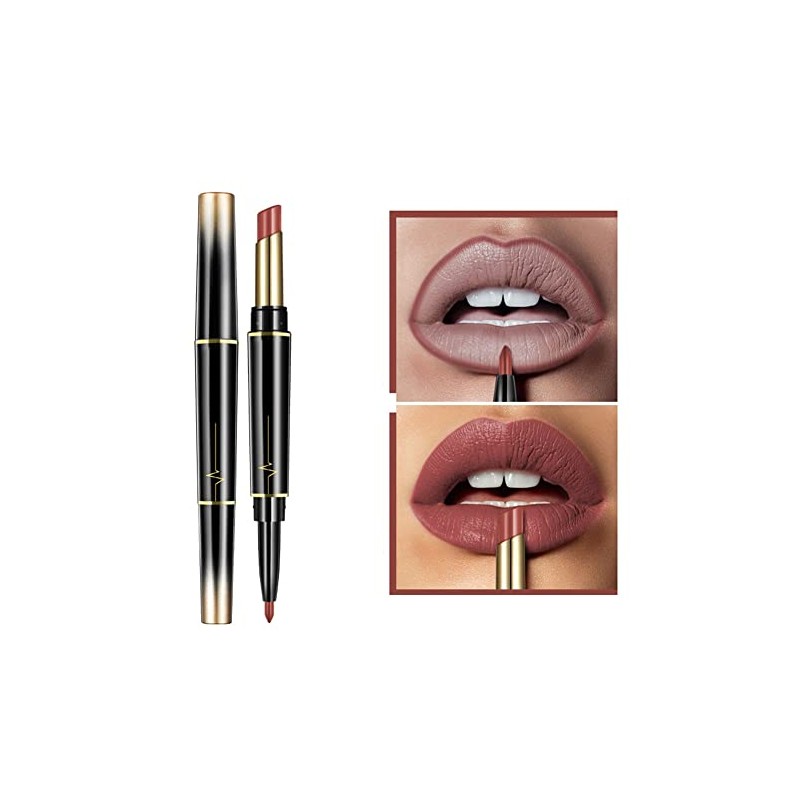 EUBUY Barra De Labios Mate Con Delineador De Labios 2