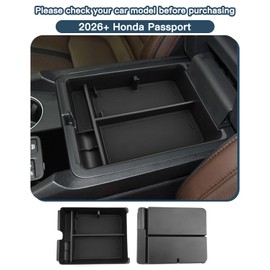 Ruiya Center Console Organizer Compatible with 2024-2026 Honda Passport /2023-2025 Pilot/2024 2025 Ridgeline ABS Material Armrest Console Organizer for 2026 Honda Trailsport Accessories