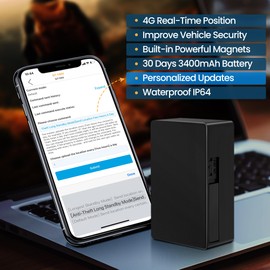 ABLEGRID GPS Tracker for Vehicles Small Real Time Tracking Device for Car 3400mAh 30 Days Battery Magnetic 4G LTE Car Tracker Locator - First Month Free