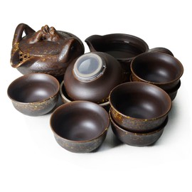 Teapot Teacup Gaiwan Chinese Gongfu Tea Set Vintage Dragon Colourful Glaze Porcelain Ceramic Gift Box (220ml teapot)