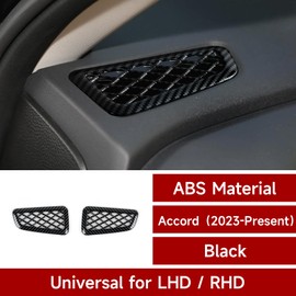 BRMYL Car Air A/C Outlet Vent Decals for 2023 2024 2025 Honda Accord 11th Gen Accessories ABS Carbon Fiber Interior Stickers
