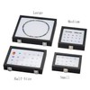 Giftop Jewelry Display Case Tempered Glass Top Lid Black Leatherette,Gemstone