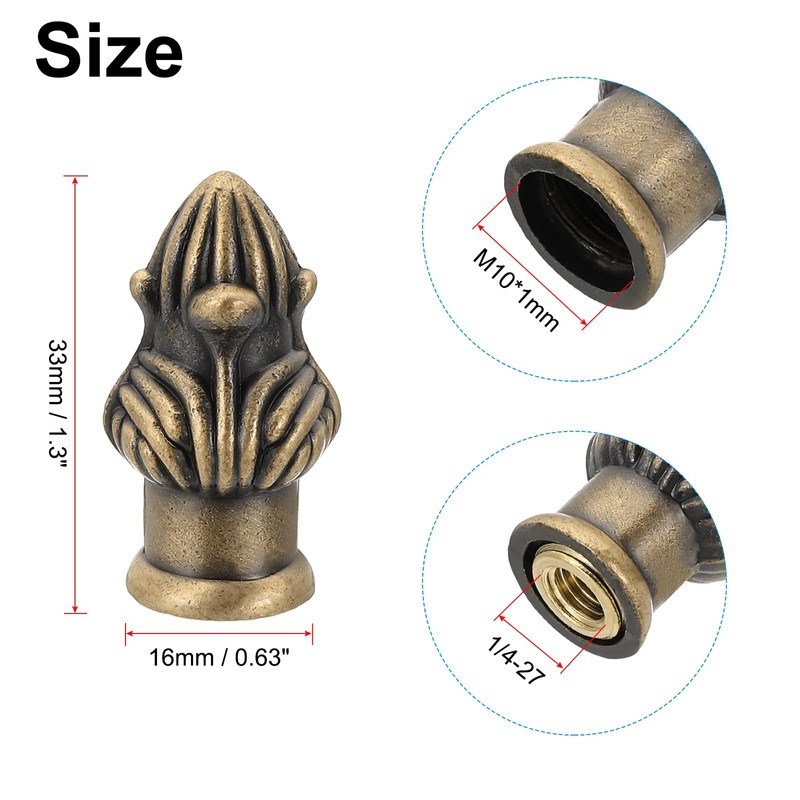 PATIKIL 33 x 16mm Lamp Finials Caps Knob, 2 Set