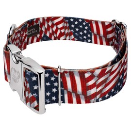 Country Brook Design - 1 1/2 Inch Premium Patriotic Tribute Dog Collar - Americana Collection with 3 Patriotic Designs (1 1/2 Inch, Extra Large)