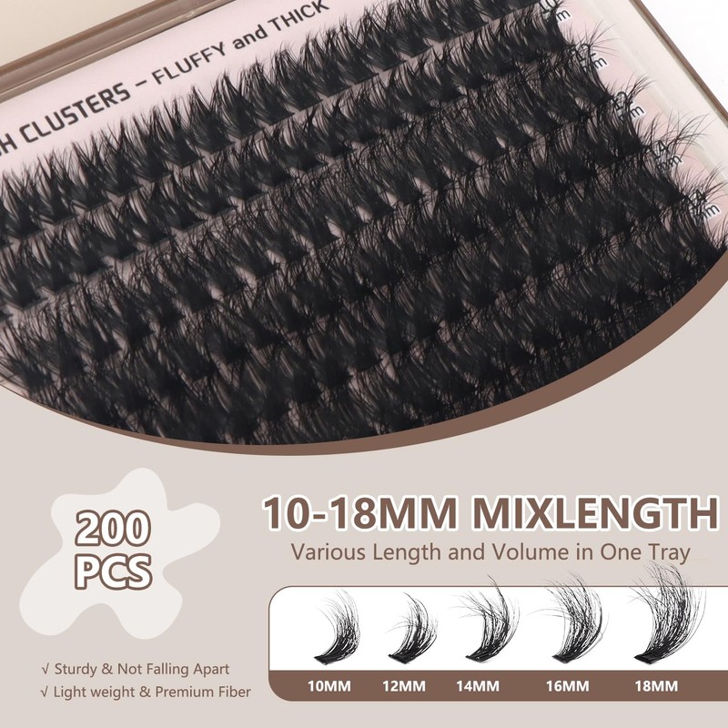 MOTIBACK 380pcs 200D lash extension set