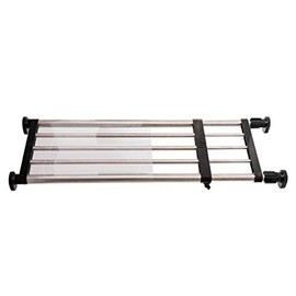 BAOYOUNI Expandable Closet Shelf Tension Rod Clothes Hanger Storage Rack Adjustable DIY Shelving Unit Cabinet Kitchen Bathroom Divider Separator Organizer, Black