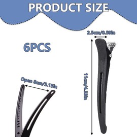 6 PCS Professional Hair Sectioning Clips, Salon Styling Sectioning Plastic Hairdresser Alligator Clips, Non Slip No-Trace Duck Billed hairdressing Cutting Hair Clamp for Women Hairdresser Men