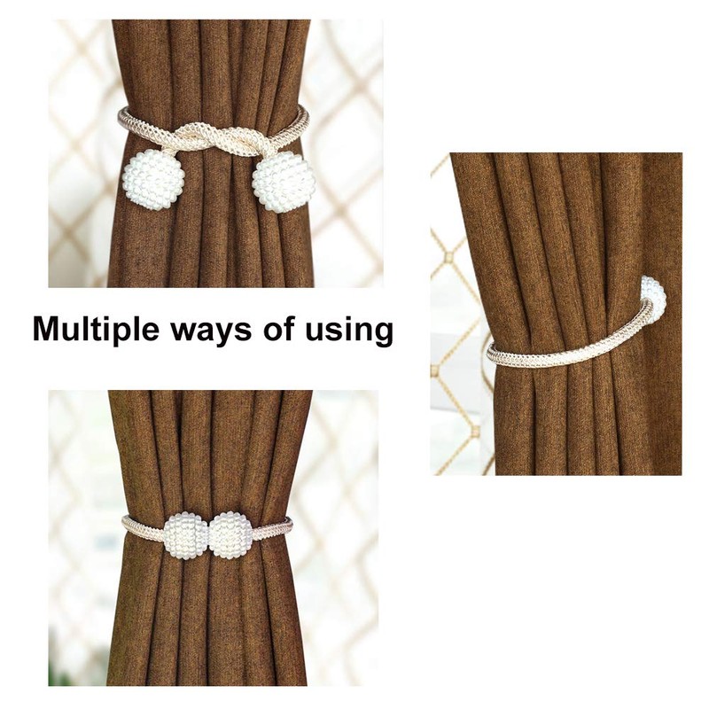 Magnetic Curtain Tie Backs & Clips - Rope Holders for