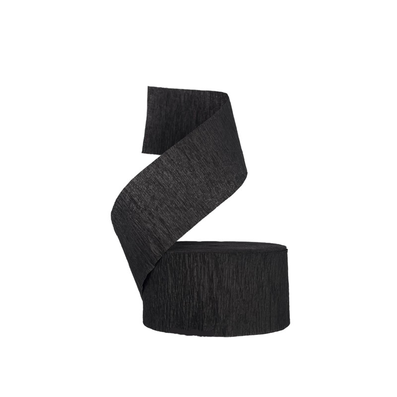 BLACK and WHITE Crepe Paper Streamers (2 Rolls Each Color)