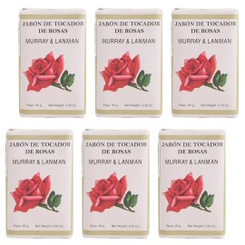 Murray & Lanman L&amp;K Florida Water Jabon De Tocador De Rosas Floral Rose Soap, 3.3 oz - 6 Soaps