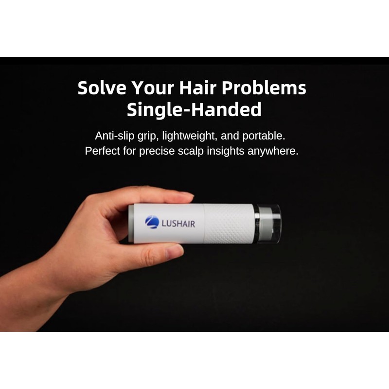 lushair Wireless Hair Analyzer, Hair Follicle Tester, Scalp Microscope, 16-Function